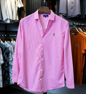 Pink Thin Stripe Old Money Shirt 