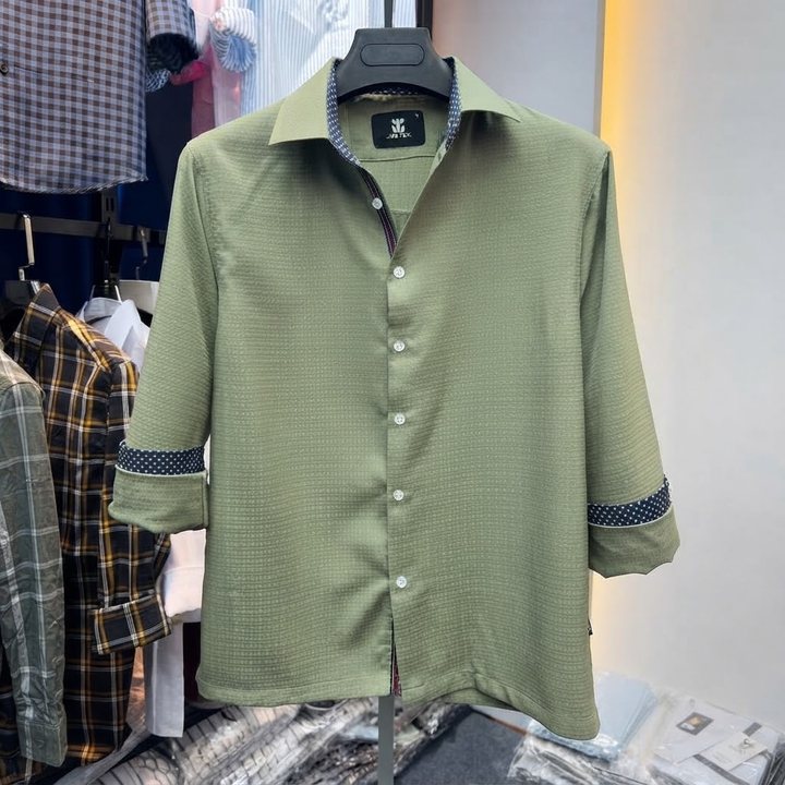 Sage Green Color Boxy Fit Shirt