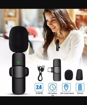 K8 Wireless Microphone for YouTube Vlogging, Video Recording Online Classes with Noise Cancellation Mic Supports (Type C