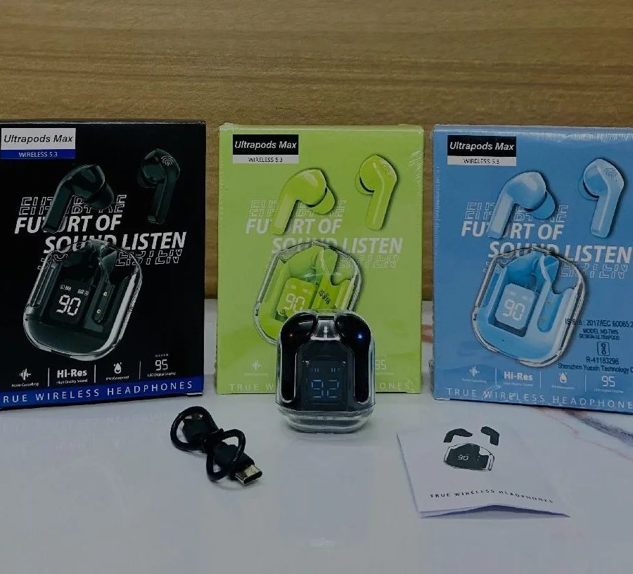 UltraPods Max TWS Headphones 5.3 Wireless Earphones Bluetooth Headset With Auto Noise Cancelling HD HiFi Stereo Earbuds