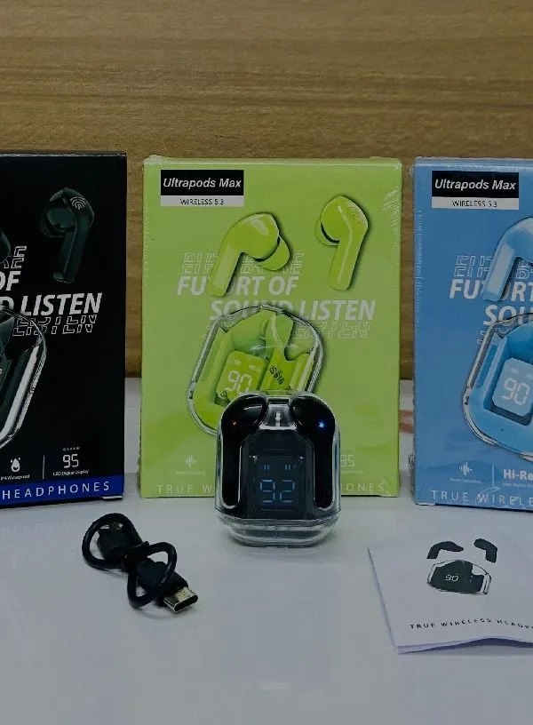 UltraPods Max TWS Headphones 5.3 Wireless Earphones Bluetooth Headset With Auto Noise Cancelling HD HiFi Stereo Earbuds