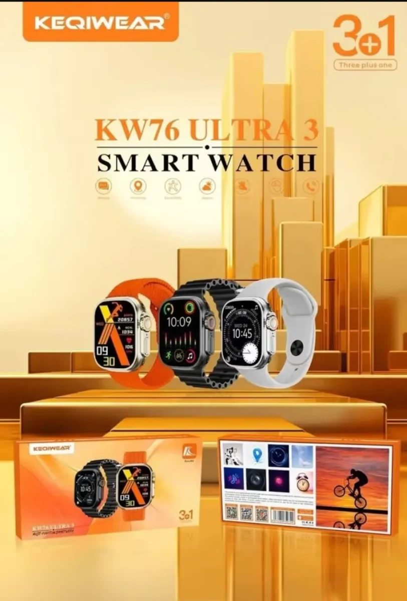 KW 76 Ultra 3. 3 in 1 Smart Watch
